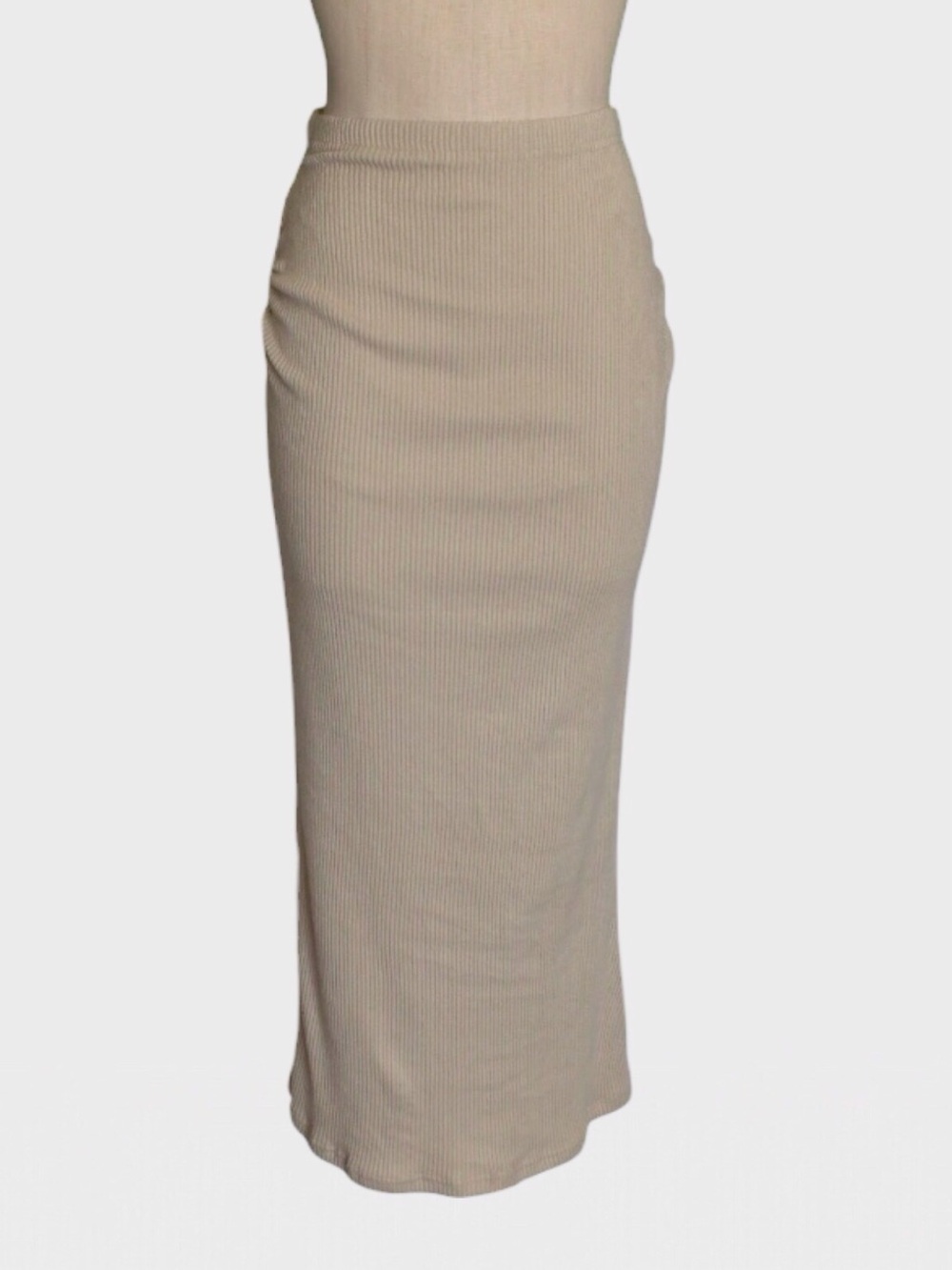 Aiswi Ribbed Knit Maternity Maxi Skirt